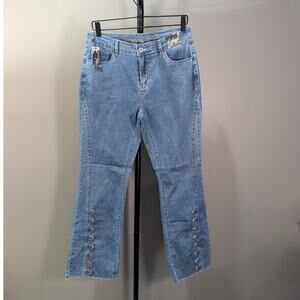 NWT Ethyl Fiesta Button Front Detail Denim Pant Jeans Size 10